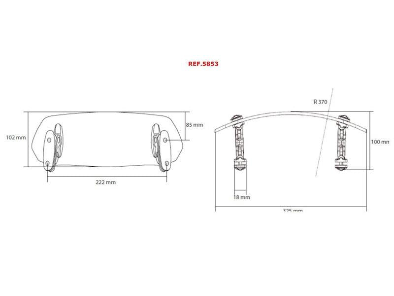 Puig Screw On Adjustable Screen Extender 102 x 325mm Light Smoke 20613U