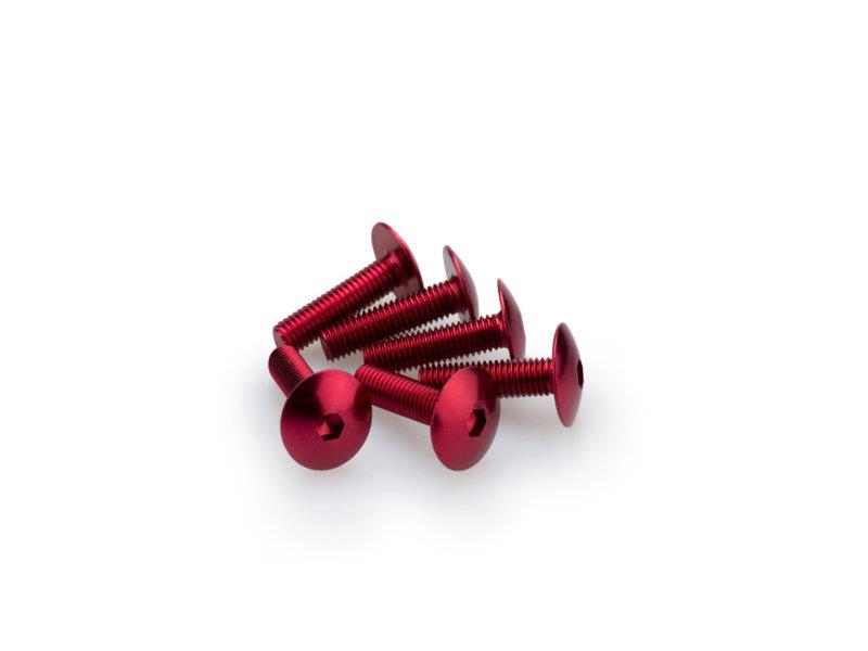 PUIG M6 Domed Screws 25mm x 6 Red Universal 0689R