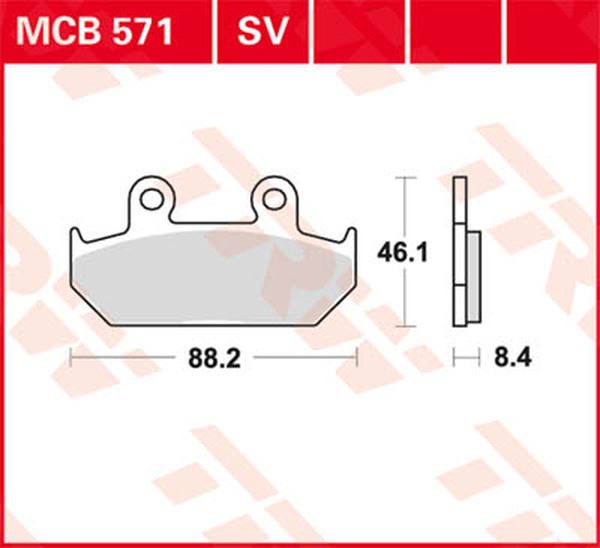Trw SV Series Sindered Brake Pads For Honda NX 650 1986-1995 MCB571SV