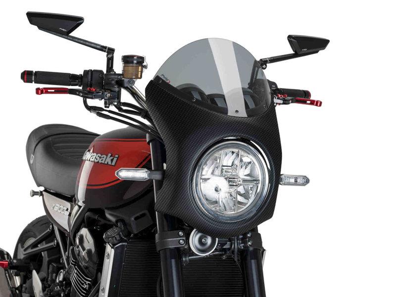 Puig Retro Carbon Look Semi Fairing And Screen 195mm Dark Smoke 5872W
