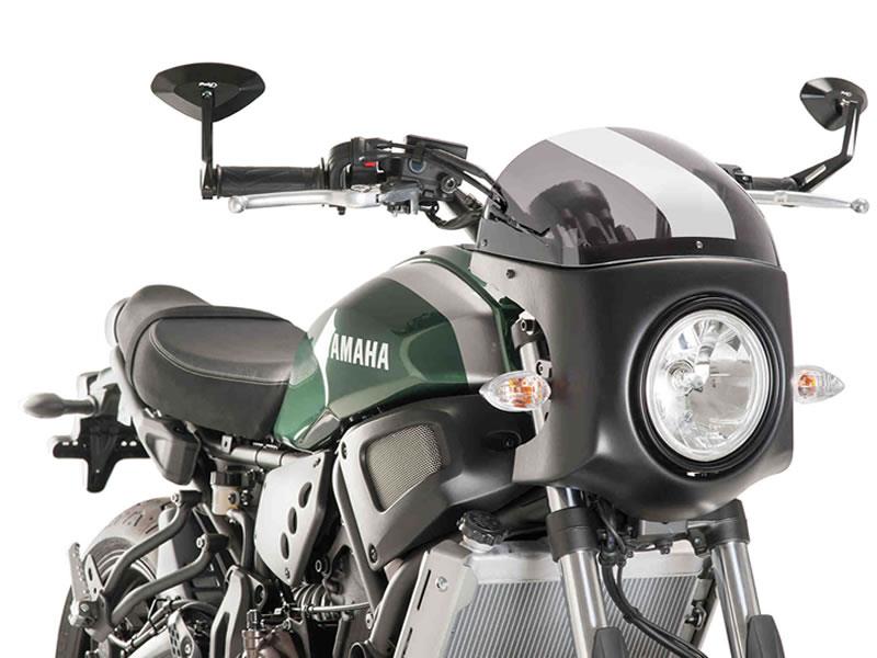 PUIG Retro Black Semi Fairing And Screen 180mm Clear for Yamaha XSR 700 16-20 8933W
