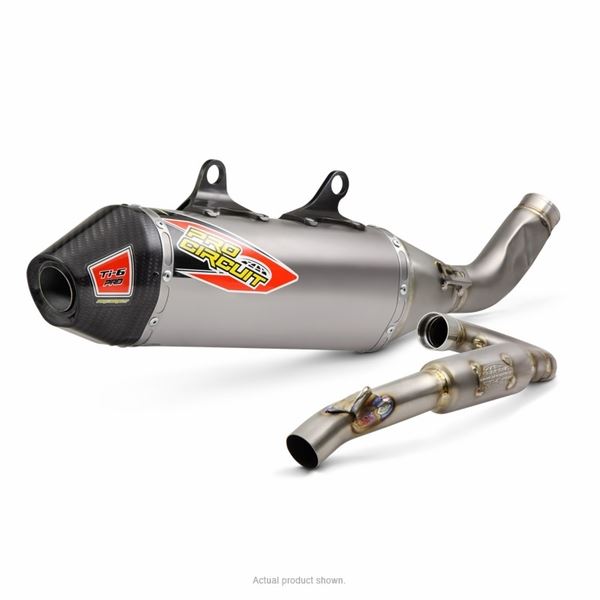 Pro Circuit Ti-6 Pro Titanium Exhaust System With Carbon End Caps To Fit Husqvarna FC350 KTM SX-F350