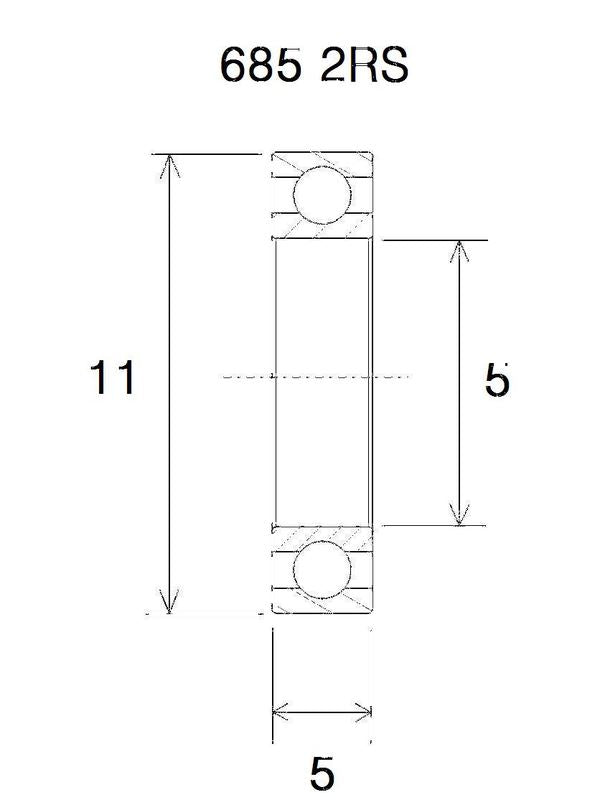 BLACK BEARING Bearing B3 5X11X5MM UB-685-B3