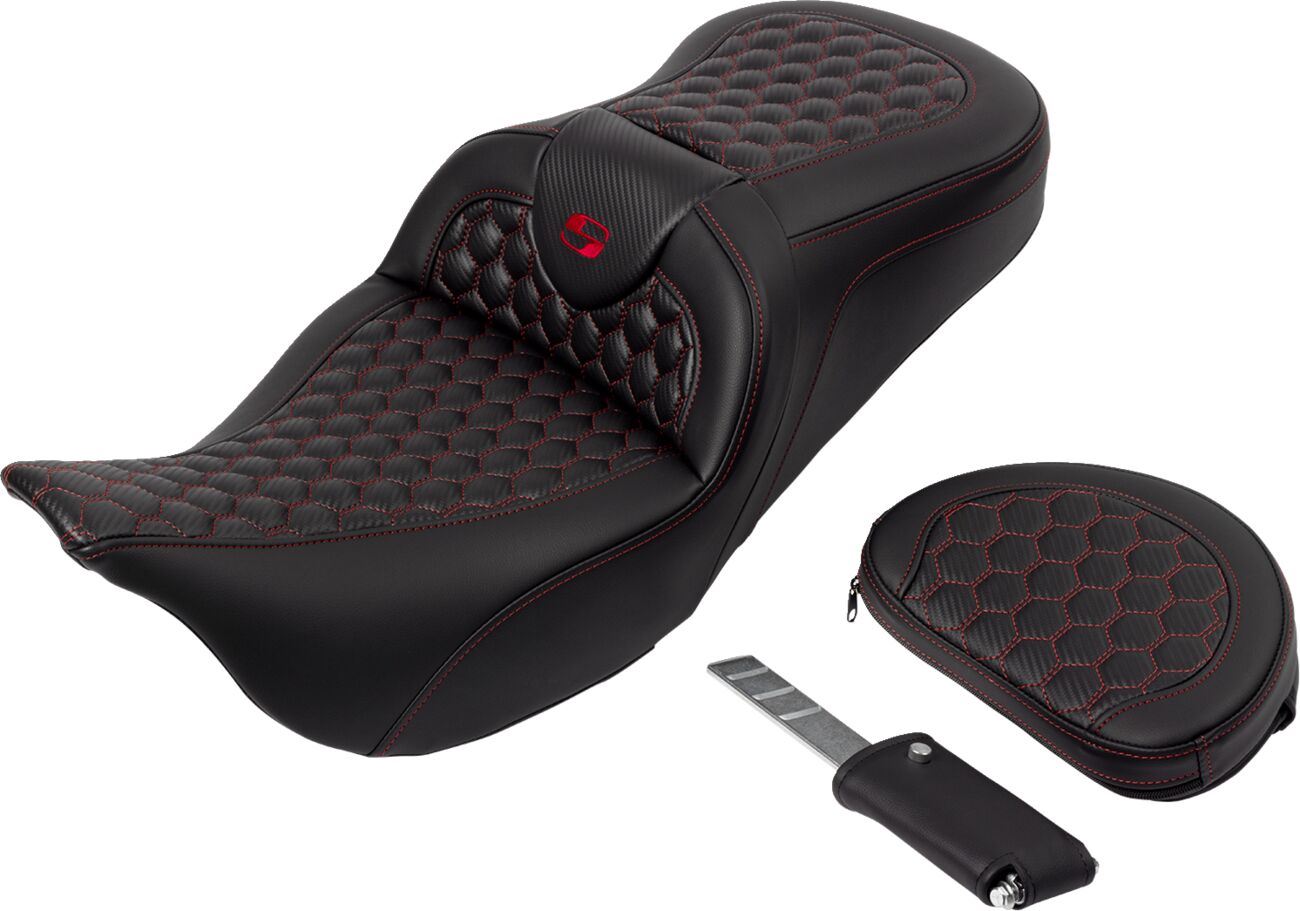Saddlemen Honeycomb Roadsofa Saddlehyde Seat With Backrest For Harley Davidson FLHXS 1868 ABS 08-23 808-07B-189B4