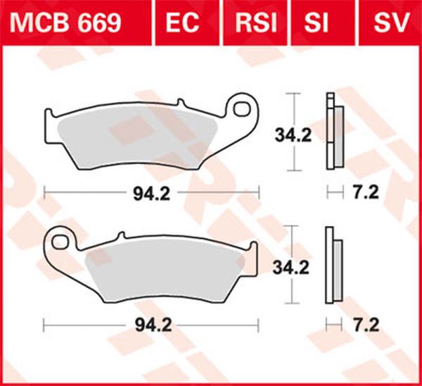 Trw SI Series Sindered Off-Road Brake Pads For Gas Gas EC 250 1995-2026 MCB669SI