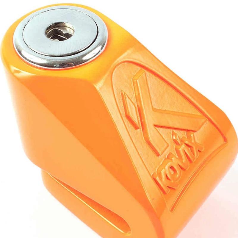 Kovix Mini Disc Lock Model Number KN1 6mm Pin Size - Brushed Metal, Fluo Green & Fluo Orange
