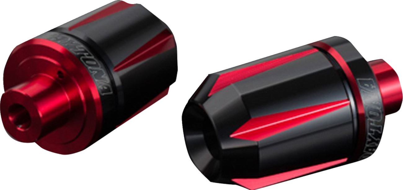 Daytona Scratch Handlebar End Anodized Red/Black Fits 7/8 & 1 Handlebars 87331