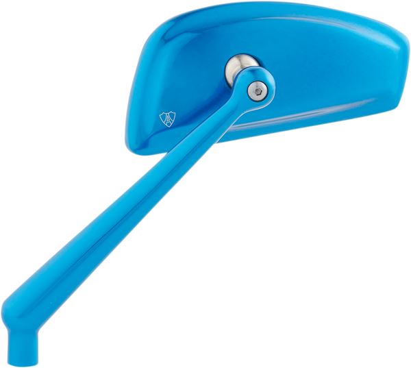 Arlen Ness Tearchop Mirror Anodized Blue Stainless Steel Screw-In Left 510-012