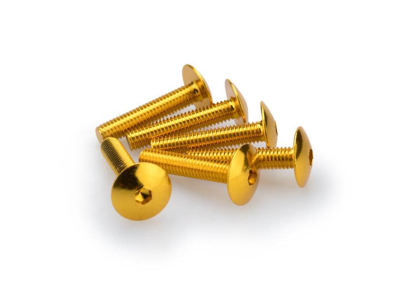 PUIG M6 Domed Screws 30mm x 6 Yellow Universal 3995G