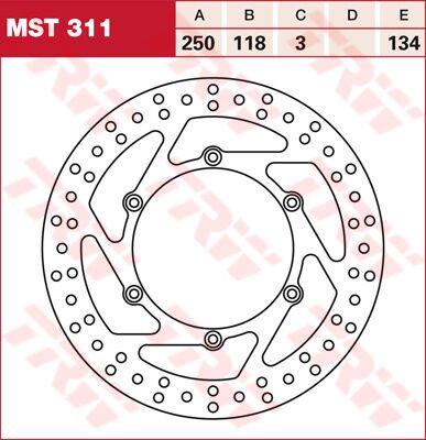 Trw Round Fixed Brake Rotor 250-299mm For Yamaha WR 250 F 1988-2018 Steel MST311
