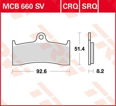Trw SV Series Sindered Brake Pads For MV Agusta F4 1000 S 1996-2008 MCB660SV
