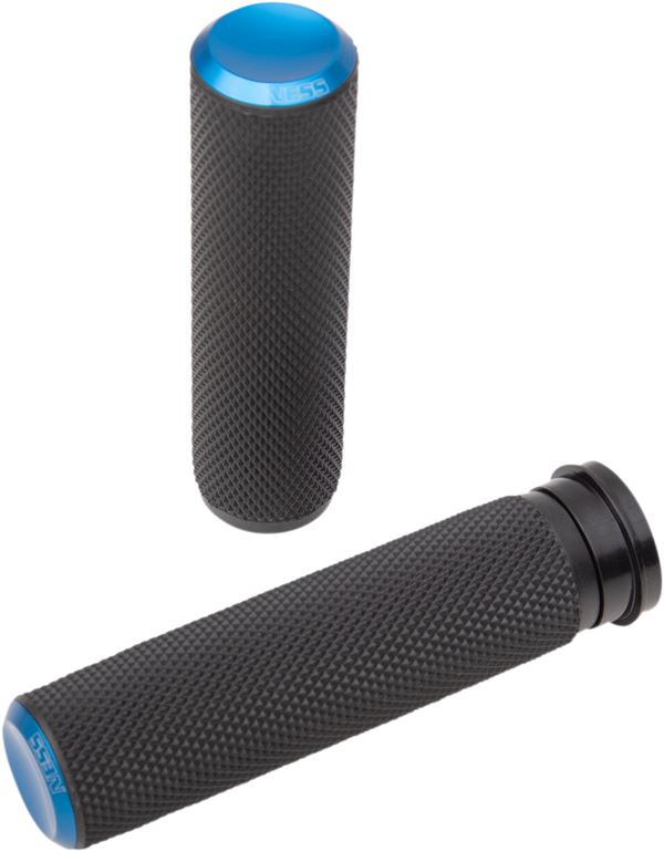 Arlen Ness Knurled Grips Blue Black Harley Davidson FLTRXSE 1977 07-24 07-345