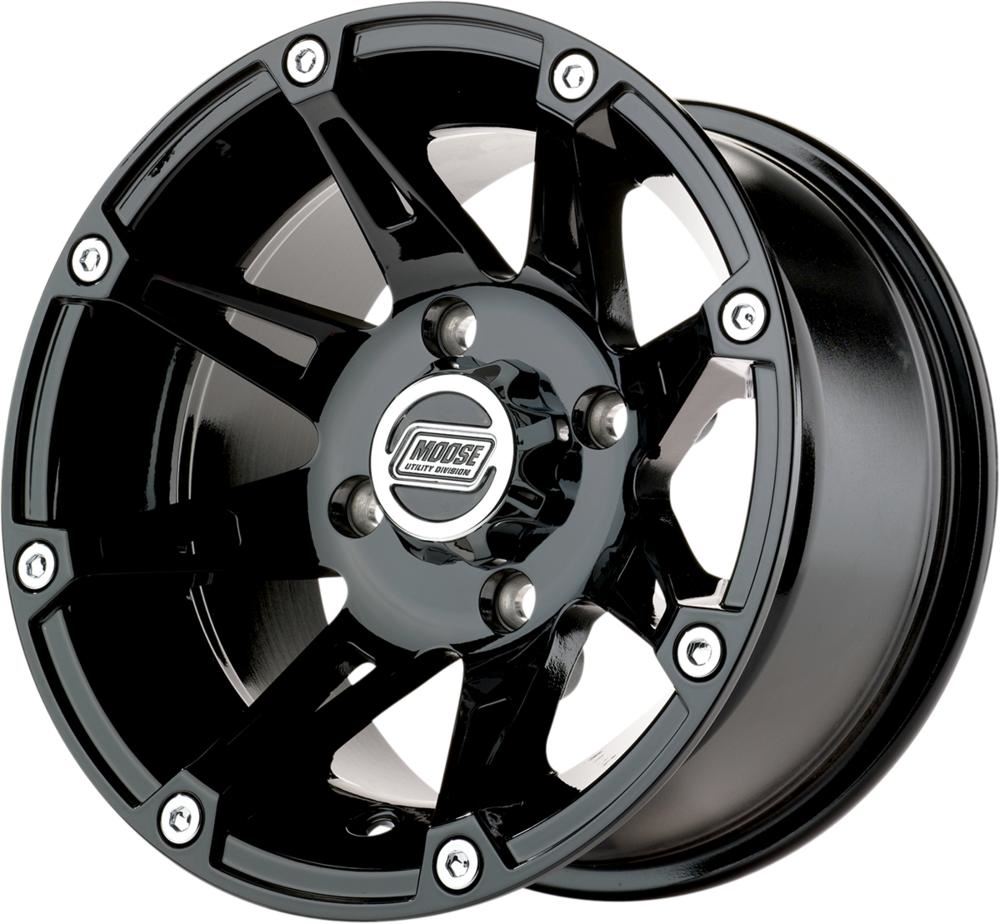 Moose Utility 387 Gloss Black 14X7 4/110 4+3 Alloy Quad UTV Wheel
