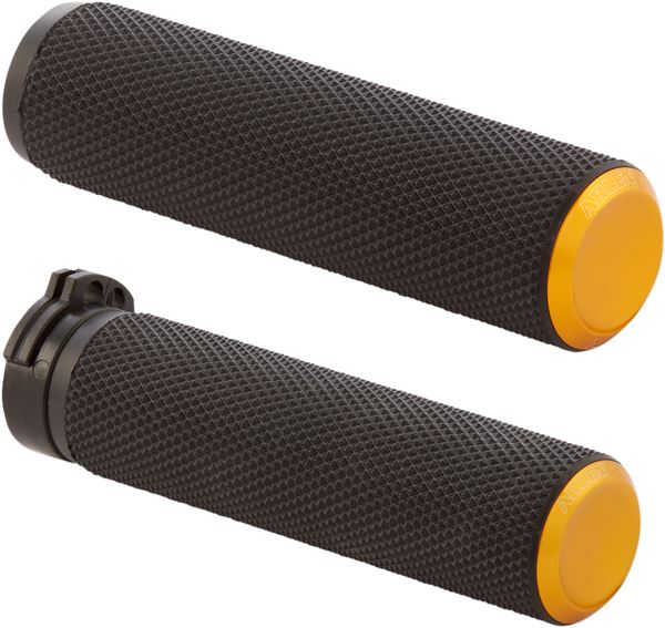 Arlen Ness Knurled Grips Yellow Black For Harley Davidson XL 883 N 76-22 07-337