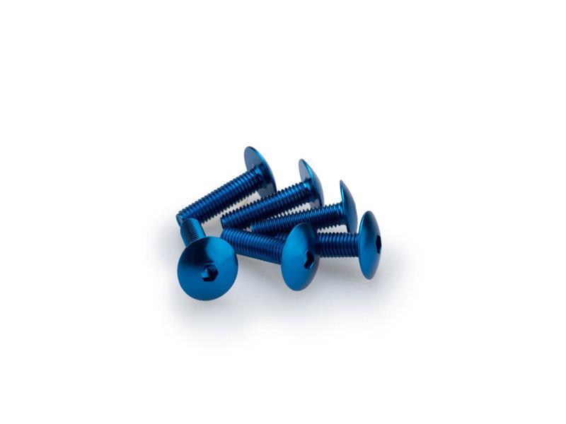 PUIG M6 Domed Screws 25mm x 6 Blue Universal 0689A
