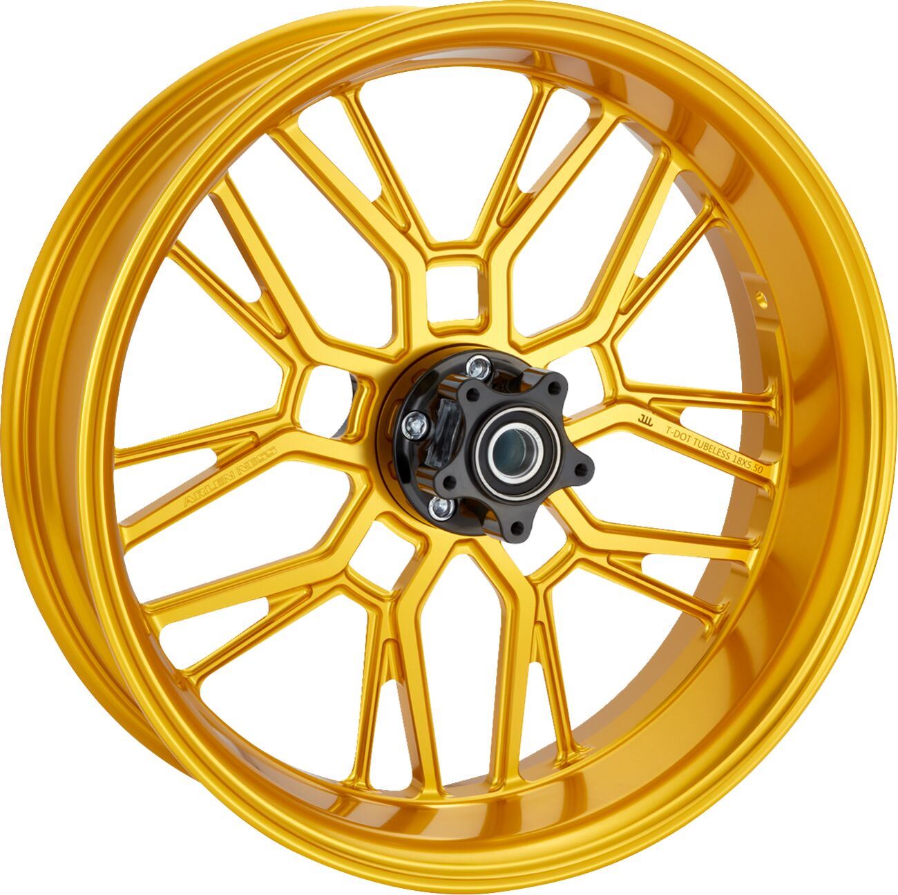 Arlen Ness Split-Spoke Rim 18"x5.5" Gold Anodized Aluminum Wheel 330-009