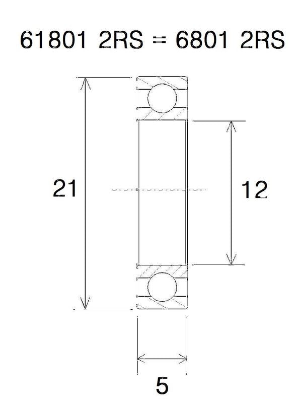 BLACK BEARING Bearing MAX 12X21X5MM UB-6801-MAX