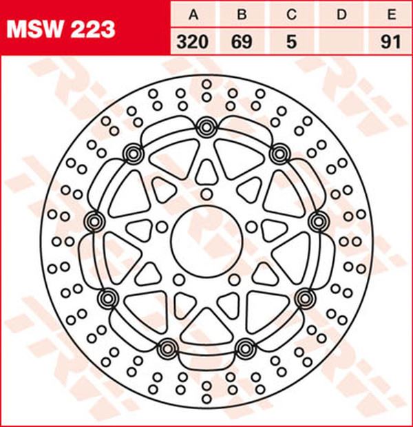 Trw Round Floating Brake Rotor For Suzuki GSX 1400 1997-2007 MSW223