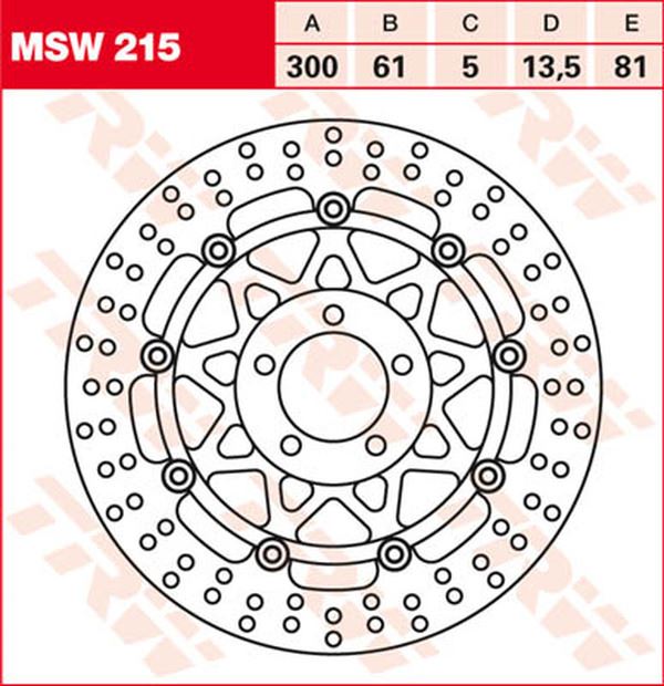Trw Round Floating Brake Rotor For Kawasaki Z 1000 1990-2006 MSW215