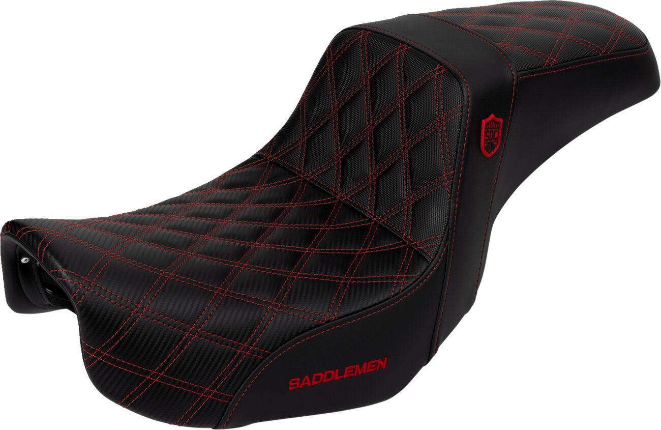 Saddlemen Honeycomb Step-Up Saddlehyde Seat Without Backrest For Harley Davidson FXDF 1690 SC80604RED