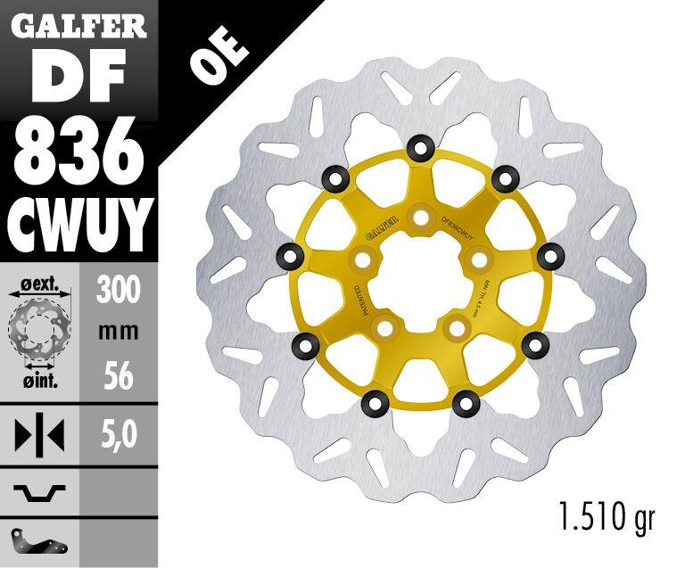 Galfer Brake Rotors For Harley Davidson FLFBS 1868 2008-2024 DF836CWUY