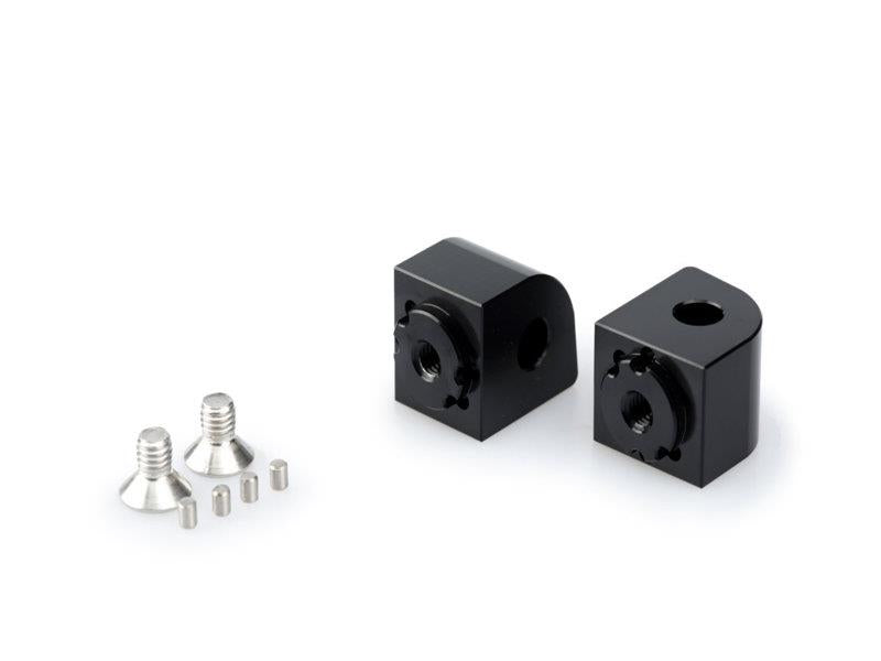 PUIG Pillion Adjustable Footpeg Adaptors Black for Yamaha TMax 500/530 08-16 20249N