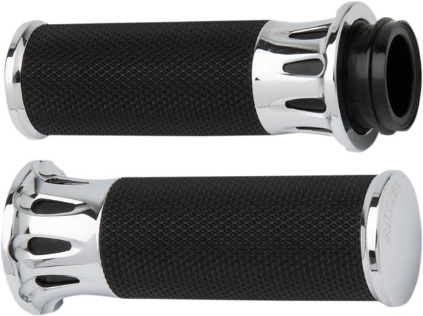 Arlen Ness Fusion Deep Cut Grips Black For HD FLTRXSE 1977 07-24 07-318