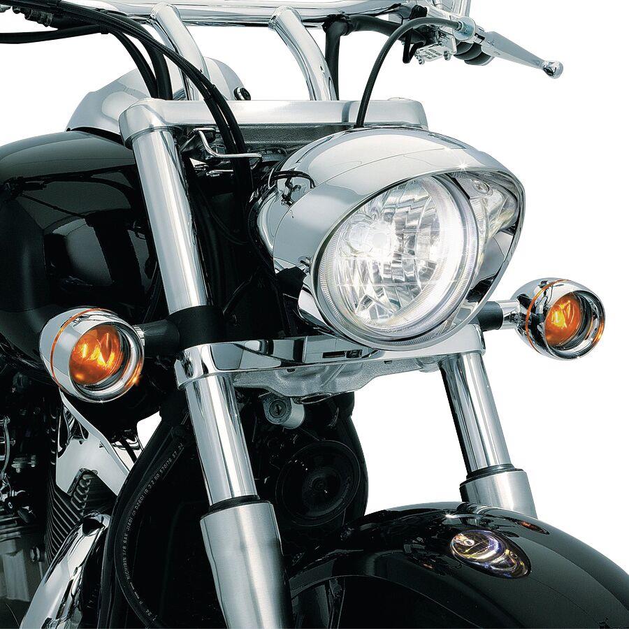 Kuryakyn Deep-Dish Bezels w/ Lens And Bulb For Honda VT 750 C 2002-2022 KUR2270