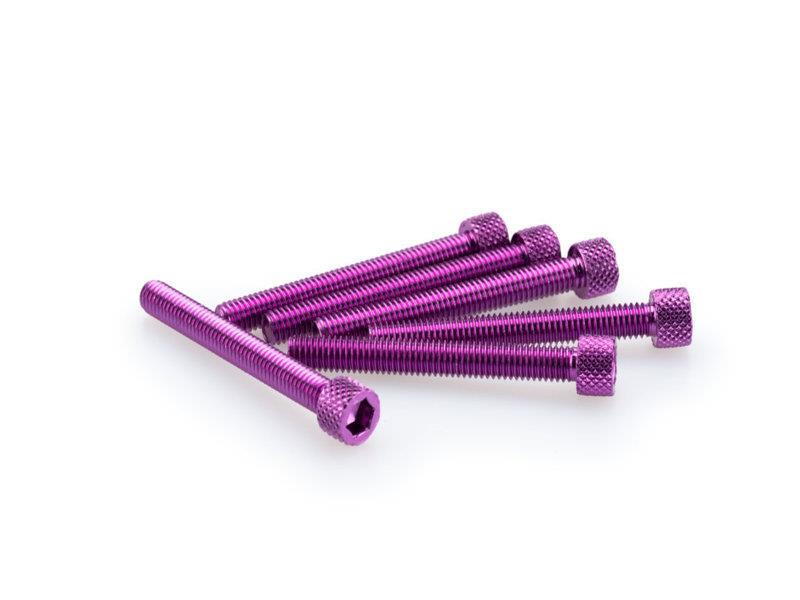 PUIG M5 50mm Allen Screws x 6 Purple Universal 0421L