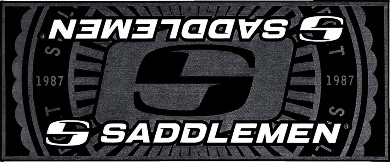 Saddlemen Branded Floor Mat Black Gray Logo L78,5" W31,5" FM-002