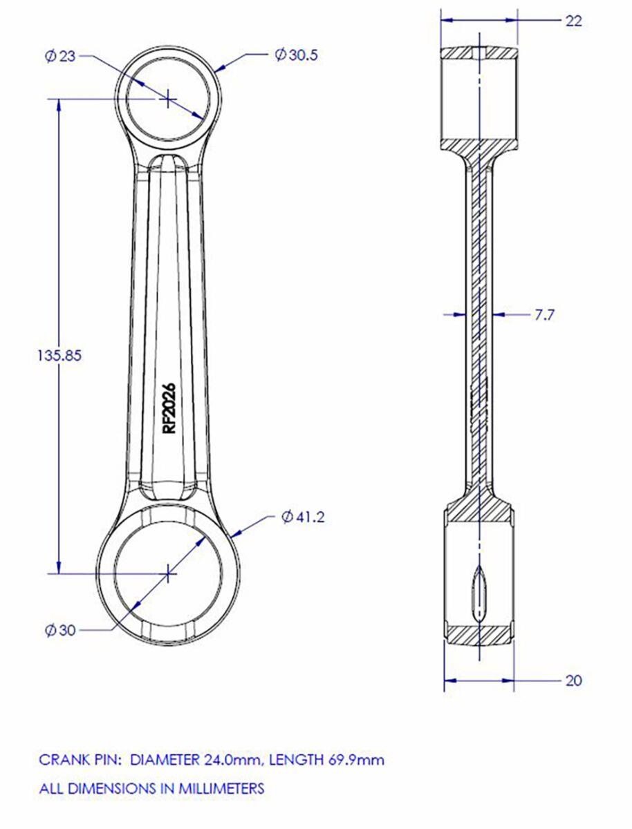 Vintco Connecting Rod Kit For Suzuki RM 400 1976-1978 Forged Steel Kit KR2026