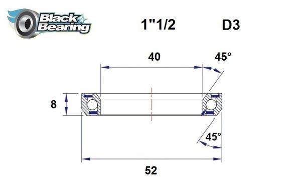 BLACK BEARING HB 40X52X8MM 45 /45 HB-D3