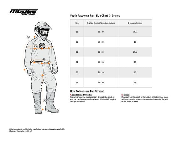 Moose Racing Trousers Youth Agroid Red/White/Blue 24 Model