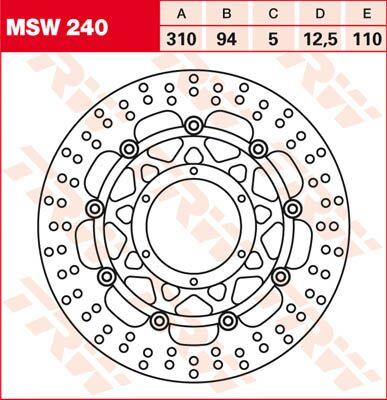 Trw Round Floating Brake Rotor For Honda CBR 600 RR 2003-2021 MSW240