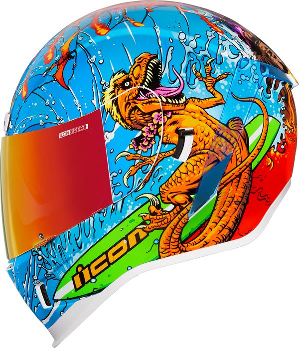 ICON Airform™ Dino Fury Motorcycle Helmet Blue - 2023 Model