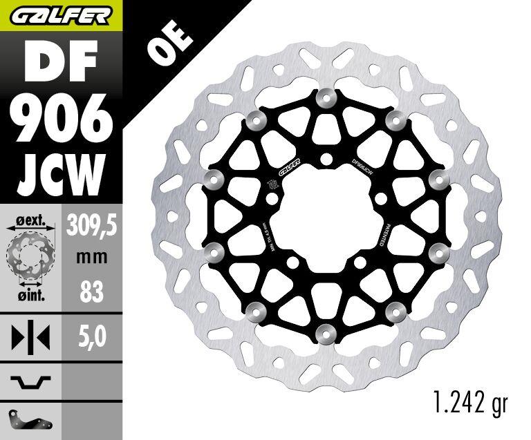 Galfer Brake Rotor FLOATECH WAVE For Triumph Bonneville 1200 T120 10-26 DF906JCW