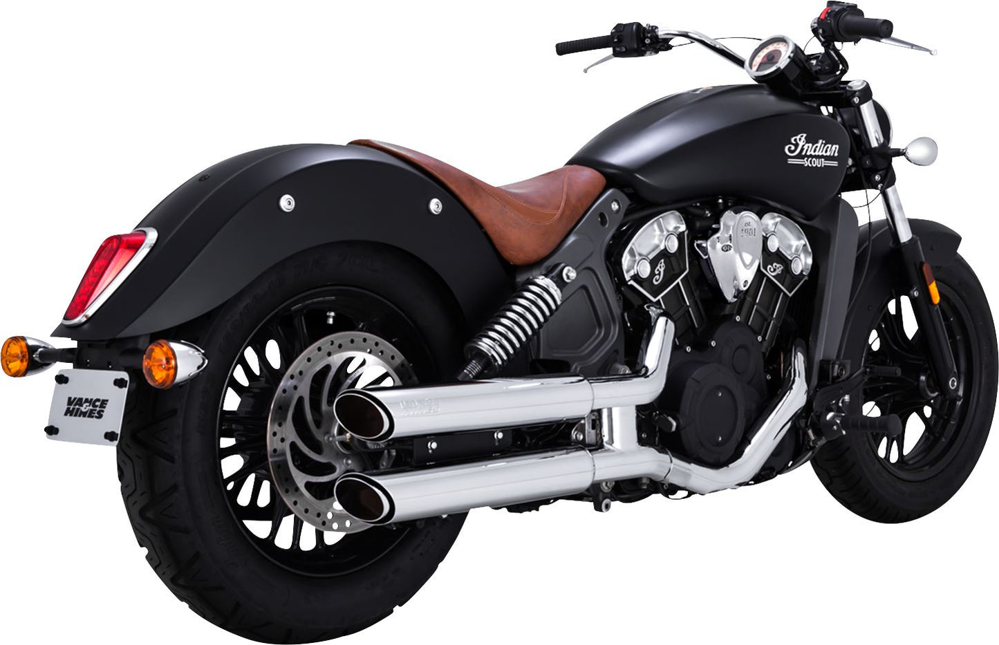 Vance & Hines Twin Slash 3" Slip-On Mufflers Chrome For HD Scout 60 15-24 18323
