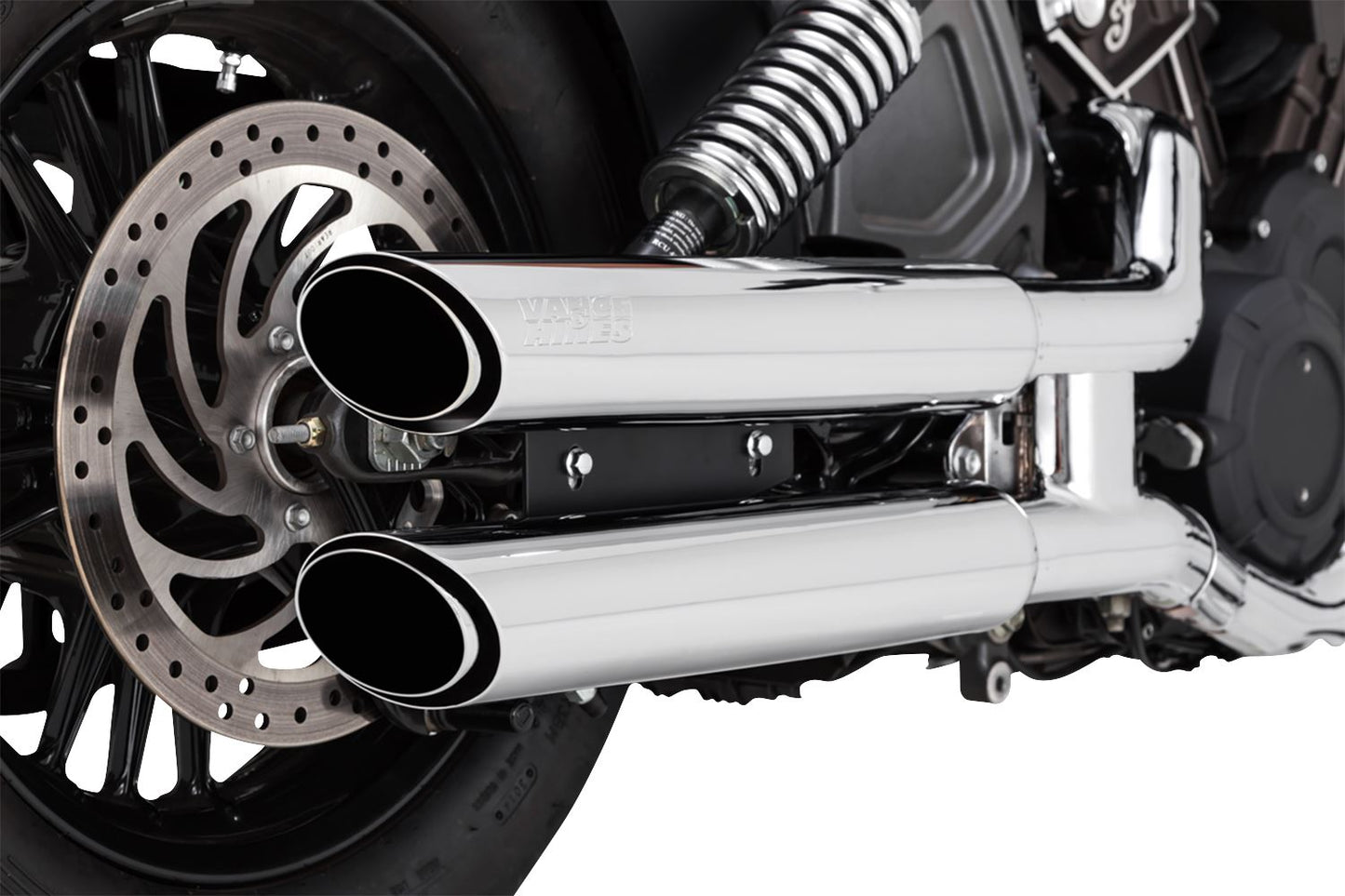 Vance & Hines Twin Slash 3" Slip-On Mufflers Chrome For HD Scout 60 15-24 18323