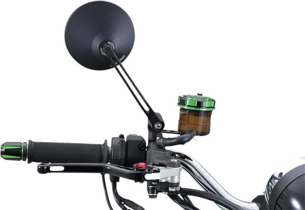 Daytona E-Marked Mirror Black Aluminum Round Handlebar End Side View 89429