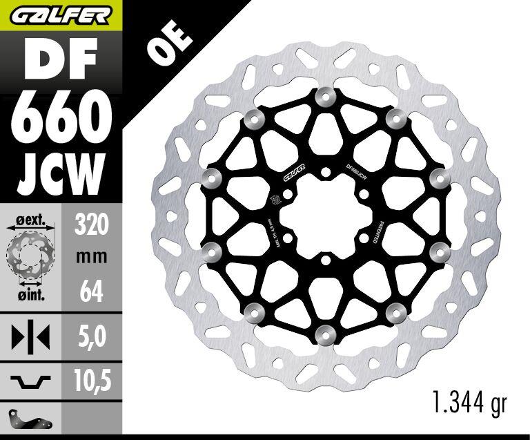 Galfer Brake Rotor Floatech Wave For Ducati Monster 696 1985-2026 DF660JCW