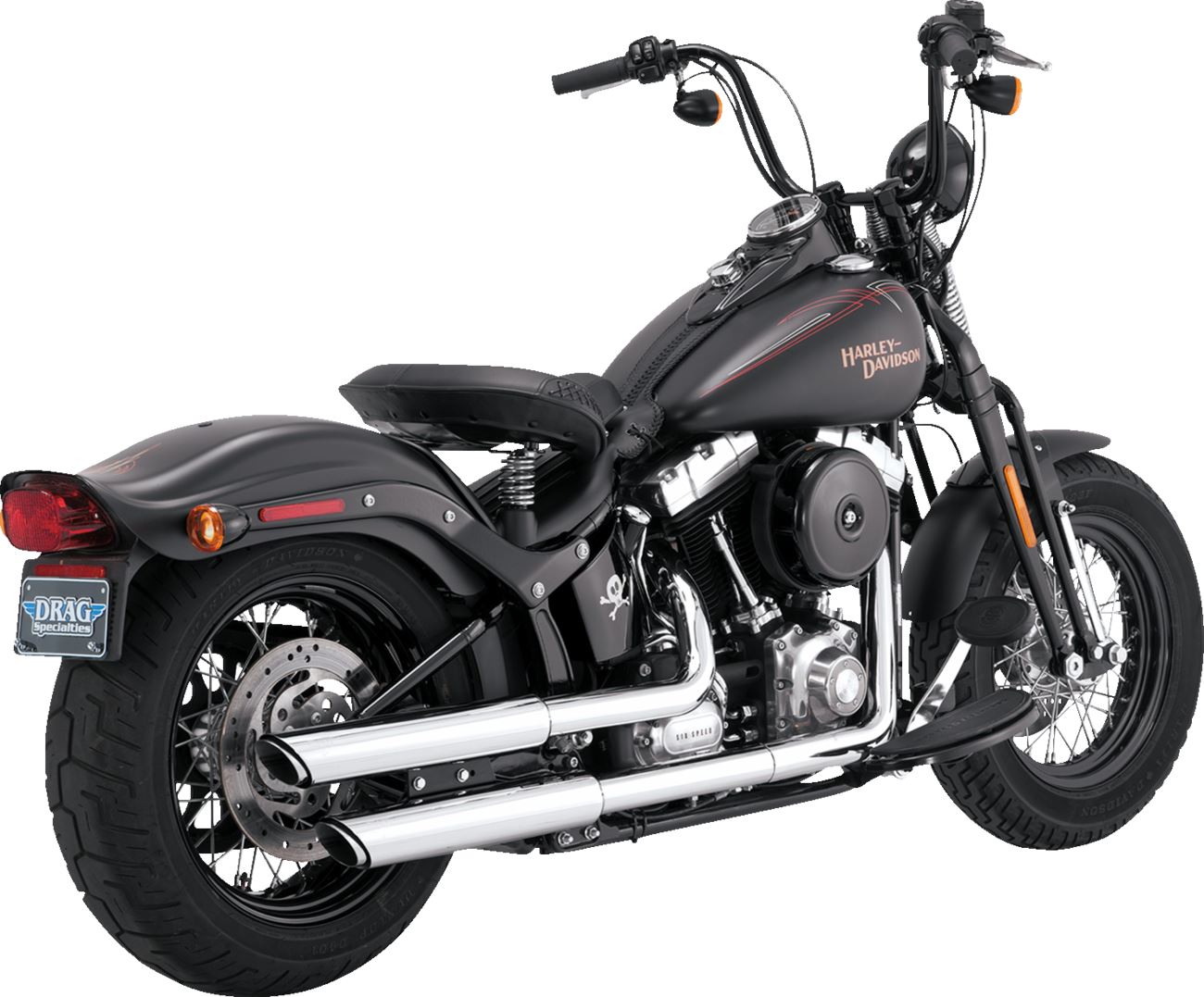 Vance & Hines 3" Twin Slash Slip-On Mufflers Chrome For HD FLSTSB 1584 07-09 16842