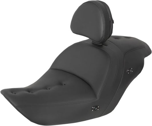 SADDLEMEN Roadsofa™ One-Piece Seat Black Heated Includes Backrest H23-20-181BRHCT