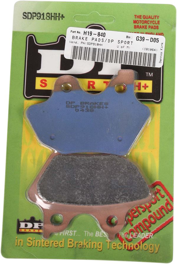 Dp Brakes Sintered Metal Brake Pads For Harley FLHR 1450 1999-2004 SDP918HH+