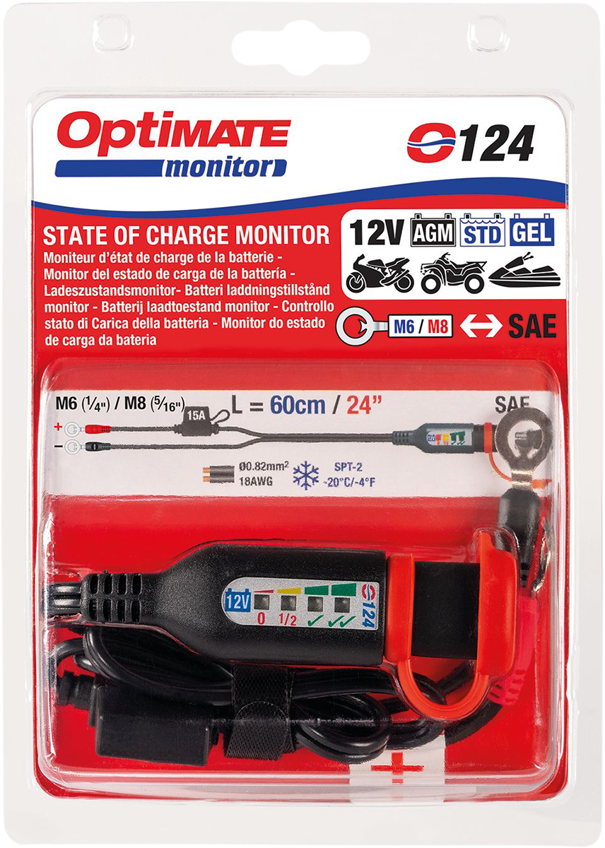 Optimate Battery Cord Eye With Test for 12v Lead Acid Batteries O124