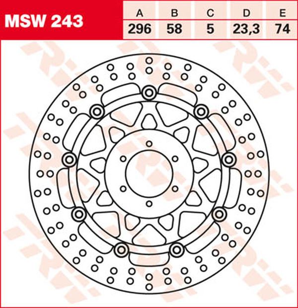 Trw Round Floating Brake Rotor For Honda CB 600 F 2000-2006 MSW243