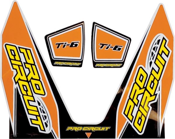 Pro Circuit Ti-6 Exhaust Decals Black Orange White Yellow DC22TI6-ORANGE