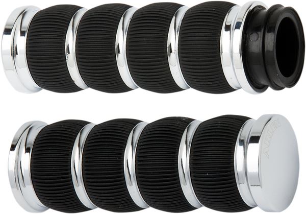 Arlen Ness Fusion Ring Leader Grips Black Chrome For HD XL 883 N 76-22 07-312