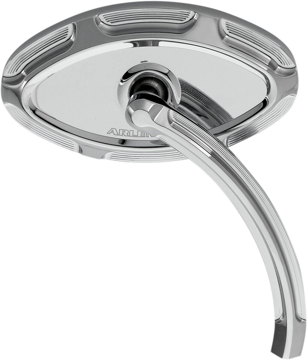 Arlen Ness Beveled Short Stem Mirror Chrome Convex Cat Eye Side View 64mm 13-133