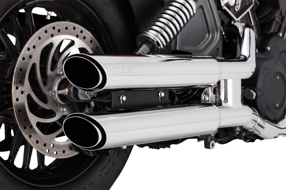 Vance & Hines Twin Slash 3" Slip-On Mufflers Chrome For HD Scout 60 15-24 18323
