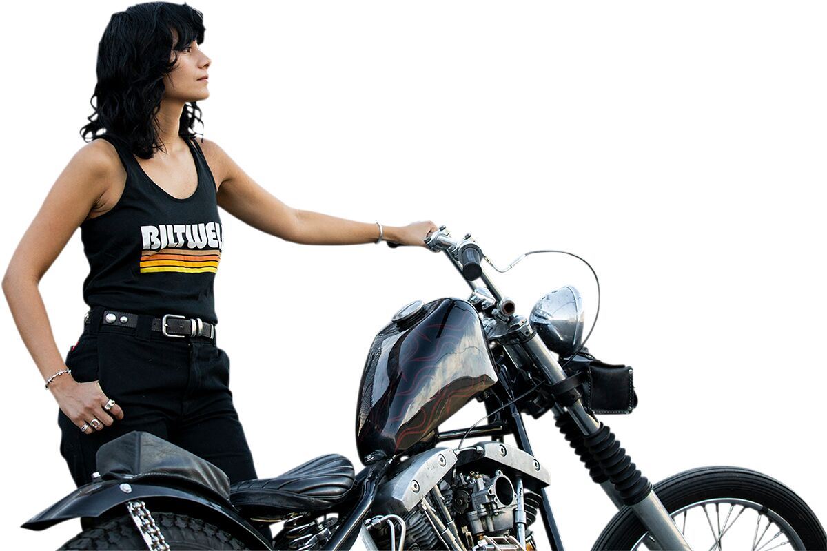 Biltwell Women's Surf Tank Top Black Casual Racerback Polyester